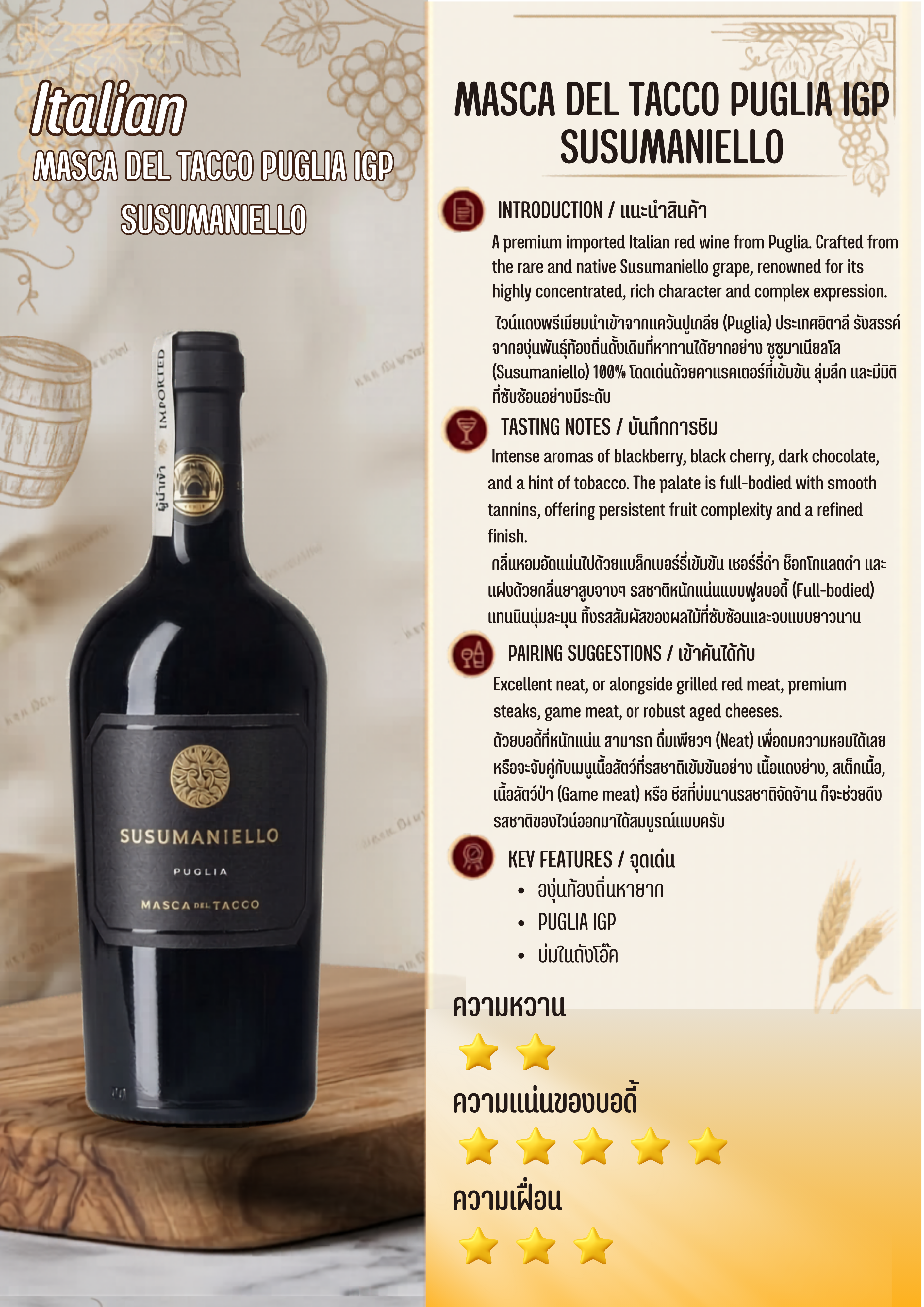 SUSUMANIELLO puglia 750ml รูปที่ 2