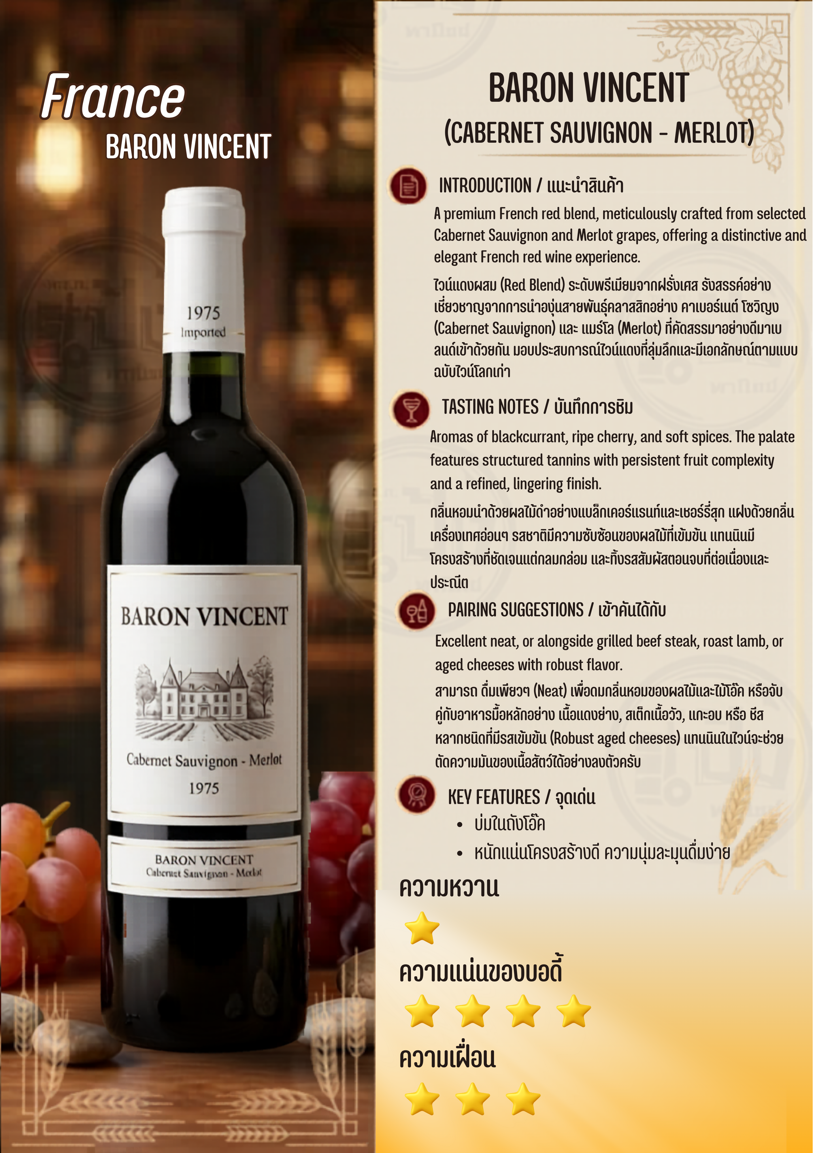 Baron Vincent 750ml รูปที่ 2